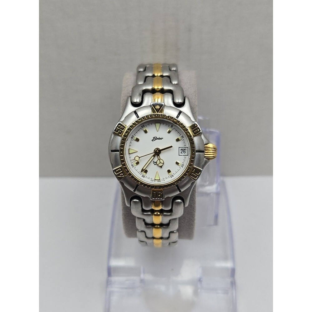 Belair Seapearl Womens Two Tone 27mm Swiss Quartz 20ATM Diving Watch New Battery